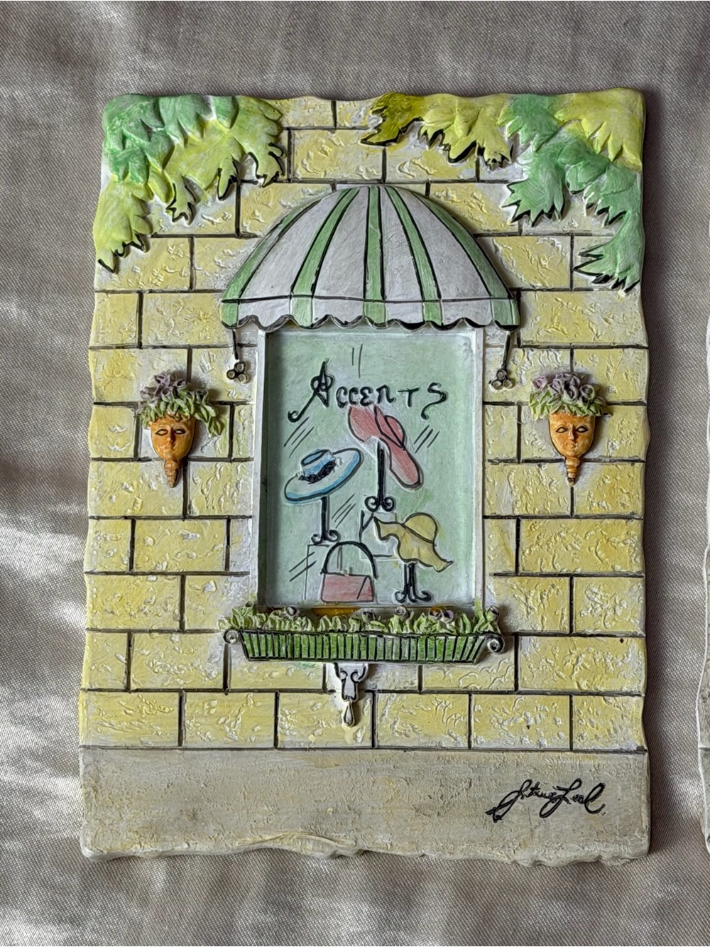 Set of 4 Steve Leal 3D Boutique Storefront Wall Plaques French Country Decor